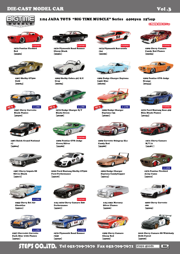 アメリカン雑貨
JADA TOYSのミニカー
アメ車のミニカー