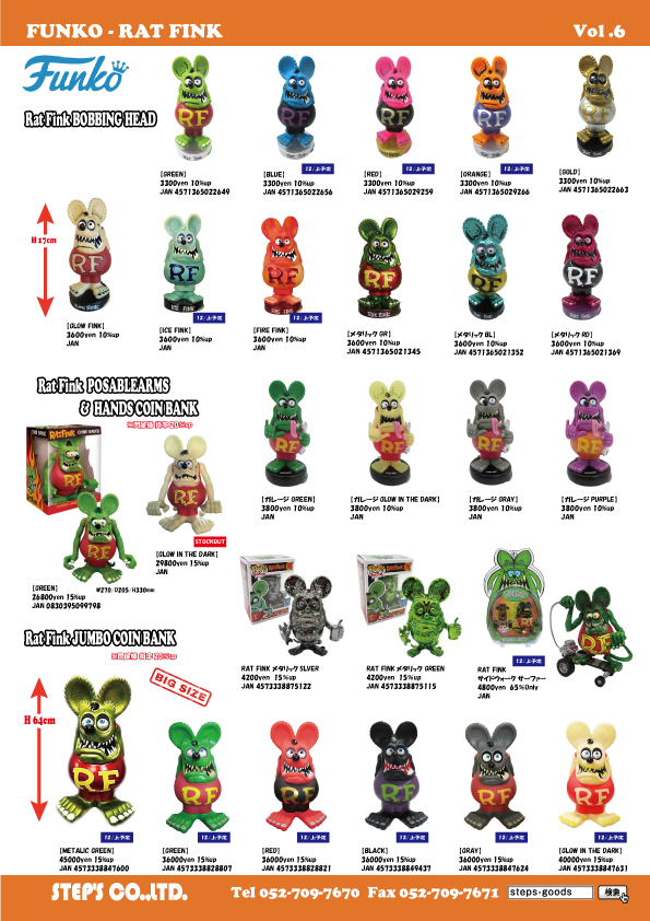 FUNKOのボビングヘッドフィギュア
ラットフィンクのアイテム
アメリカ直輸入のアメトイ